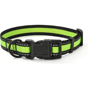 Mile High Life Dog Collar | Nylon Reflective Dog Collars | Light Weight Puppy Collars | Lime Green Dog Collars for Small Dogs (Lime Green, X-Small) (X-Small Neck 9"-13")