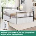 Biscaynebay Wrap Around Bed Skirts with Split Corners for Queen Beds 15" Drop, White Adjustable Elastic Dust Ruffles Easy Fit Wrinkle Resistant Silky Luxurious Fabric Machine Washable