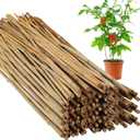 Suzile 100 Pcs Bamboo Stakes Bulk, Natural Plant Stakes Bamboo Garden Supports Climbing for Tomatoes, Beans, Vegetable and Potted Plants (48 Inch)