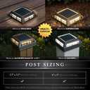 Classy Caps Muskoka Universal Solar Light, SLD505B, Warm and Cool Light Modes, Fits 3.5x3.5 & 4x4 Posts, Black Aluminum, Solar-Powered, Auto On, Durable Design, Ideal for Posts, Paths, Gardens, 4.75 x 4.75 x 1.75