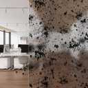 LiveInUrban Self-Adhesive Privacy Window Film Door Covering with Smokey Effect, Black Speckled, 45.27"X118.11"