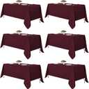 Fitable Burgundy Tablecloths for 6-8 Foot Tables, 6 Pack - 70 x 120 Inches - Reusable and Washable Table Clothes, Polyester Fabric Table Covers for Wedding, Party, Banquet