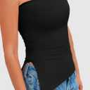 PRETTYGARDEN Tube Tops for Women Trendy Summer 2026 Spring Fashion Going Out Y2K Clothes Asymmetrical Ruched Strapless Shirts (Black, S)