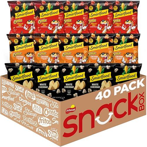 Smartfood Popcorn, White Cheddar and Flamin' Hot White Cheddar Variety Pack, 0.5 Ounce (Pack of 40), Best By: 09/09/25