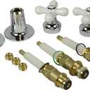 Danco 39696 Cross-Arm 3-Handle Tub/Shower Faucet Rebuild & Remodeling Valve Trim Kit for Pfister Contempera  Contessa, White/Chrome