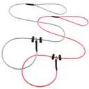 Reflective Slip Lead Leashes Puppy Training Lead – 4.3mm Paracord Rope with 12-Core Strength, 1000lb Pull Force Set of 2 for Small & Medium Dogs (Pink & Light Gray, 4 FT)