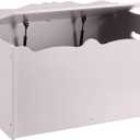 Amazon Basics Kids Wooden Toy Storage Chest with Safety Lid, Spacious Organizer for Bedroom, Gray, 30" x 18" x 19"