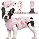 Kuoser Recovery Suit for Dogs Cats After Surgery, Professional Pet Recovery Shirt Dog Abdominal Wounds Bandages, Substitute E-Collar & Cone,Prevent Licking Dog Onesies Pet Surgery Recovery Suit Size S