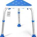 LEAGENTT HSA/FSA Triangular Shower Chair for Inside Shower, Space-Saving Corner Shower Stool for Compact Showers, Small Shower Stool for Shaving Legs, Adjust Shower Seat for Pregnant/Elderly/Disabled