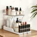 Attelite Makeup Organizer 2-Tier Makeup Storage Cosmetics Organizer with 180 Rotating Design Sturdy durable Versatile Perfume Vanity Organizer for Countertops, Bathrooms, Office Supplies,and Dressers