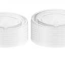 Squat Paper Soup Cup Lids, Clear Plastic, Round Shape, Fits 8 oz and 12 oz Cups, 50 Count
