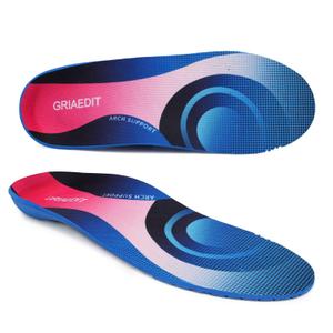 2 x GRIAEDIT Plantar Fasciitis Insoles for Men Women,High Arch Support for Pain Relief,Inserts Orthotic for Flat Feet Absorbing Inserts Standing All Day,Insoles for Work Boots M5-5.5/W7-7.5
