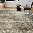 Vintage Area Rug 3x5 Brown Entryway Office Washable Carpet Non Slip Bedroom Indoor Living Room Door Mat Low Pile Traditional Distressed Retro Accent Rug for Dining Room Bathroom Kitchen