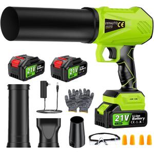 Mini Handheld Leaf Blower Cordless with 2×4.0Ah Battery and Charger,500,000 RPM,Extended Nozzle, Lightweight Small Turbo Jet Blower for Patio,Lawn,Yard,Snow Leaves and Dust Car Dryer 001