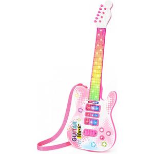Kids Electric Guitar with 4 Strings Light-Up Music Toy for Girls