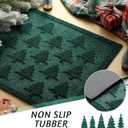 Dunzy Christmas Door Mat Christmas Tree Front Door Welcome Mat Anti-Slip Rubber Doormat Dark Green Absorbent Mud Dirt Resist Doormat for Winter Holiday Xmas Home Bedroom Kitchen