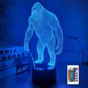 FULLOSUN 3D Night Light Ape Gorilla LED Nightlight Baby Nursery Monkey Lamp for Kids' Room Home Dcor Xmas Birthday Gifts with 16 Color Changing