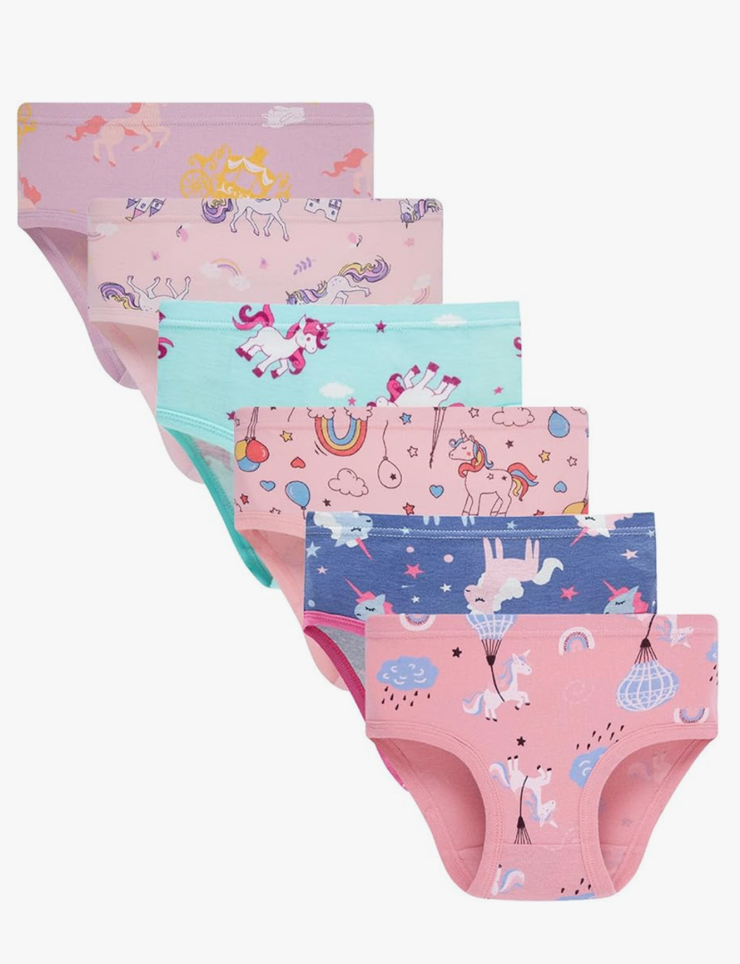 Boboking Soft Cotton Underwear Toddler Girls'Briefs Soft Undies Size 5