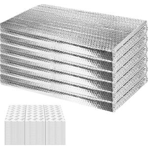 6P Garage Door Insulation Panels Kit 0.24' Thick Double Bubble Reflective Aluminum Foil Sheet Thermal Insulation Shield with 120 Tapes Winter Clod and Summer Heat for Attic, Garage, Wall (24'' x 48'')