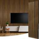 SK Studio 2 Pack Acoustic Panels, 47.2 x 12.6 Inch Self Adhesive Acoustical Wood Print Wall Panels, Large Soundproof Panels for Home Studio Office Decor, Walnut Wood Grain