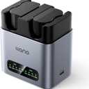 llano 2-Pack EN-EL15C Batteries and 20W Fast Charger for Nikon Z8, Z7II,ZR, Z5II, ZF, Z6III, D850, Z7, Z6II, Z6, D7500, D750, D7200, Heat Dissipation Aluminum Alloy Body, LED Display