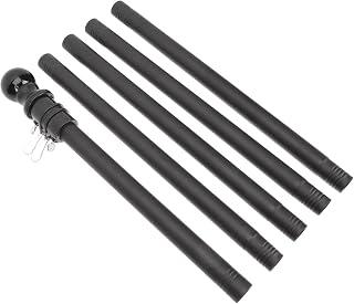 Mikikit 6ft Stainless Steel Flag Pole with Anti-Winding Design, Easy Disassembly and Storage, Black Outdoor Flagpole for Roof and Wall Mount, Sturdy Heavy Duty Flag Pole for Yard