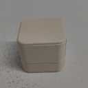 Oirlv Elegant White Ring Box Leather Engagement Ring Box Jewelry Gift Box for Wedding Proposal Velvet Interior Ring Case