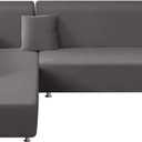 Elehealthy Sectional Sofa Covers 2 Pcs Stretch Couch Slipcover for L Shape Couch Chaise Sofa Furniture Protector Cover for Kids Dogs Pets with 2 Pcs Pillow Covers (Grey)