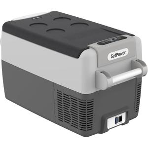 Setpower AJ30 Portable Refrigerator, Portable Freezer,32 Quart Electric Cooler, Car Refrigerator,12/24V DC Cable & 110/240V AC, Car Fridge for Camping, Truck, RV, Travel, Fishing (30L)