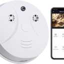 1080P WiFi Dome Camera with Smoke Detector, Indoor Security Hidden Camera with Motion Detection, Night Vision, Loop Working for Home Office Kid Pet - No Audio