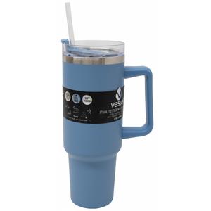 FF VESSEL SS TUMBLER W/HANDLE 40 OZ BLUE