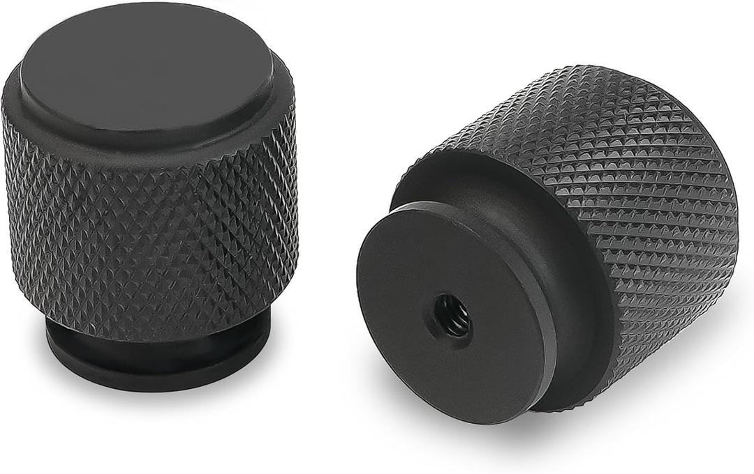 COTYKILEY 10 Pack Drawer Pulls Matte Black Kitchen Cabinet Knobs Knurled Drawer Knobs Dresser Knobs Cabinet Hardware