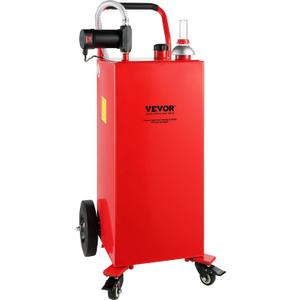 VEVOR 30 Gallon Diesel Caddy, 23.5 L/min, 180W Portable Storage Tank Container with Electric Pump Wheels, Diesel Transfer Storage Tank for Fueling (Red)