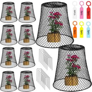 Garden Cloches for Plants, Sapbontchi Chicken Wire Plant Covers Plant Protectors from Animals Plant Protector Metal Plant Cages to Keep Rabbits Out Bunnies Chicken Squirrels Bird Out (Set of 10 (9.5 inch high))