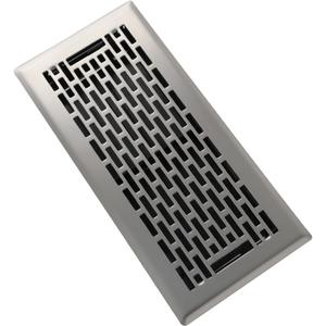 Floor Register 4x10 Inches - Heavy Duty Walkable Steel Floor Vents - Ease Adjust Air Flow Direction Floor Registers - Satin Nickel Floor Vent Covers - Boston Design Air Vents for Home