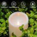 Large Outdoor Flameless Candles with Remote Timer White Plastic Waterproof Battery Operated LED Flickering Pillar Candles for Garden Patio Porch Lantern Decor(2 Pack, 4" D x 8", 10" H)