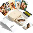 HPRT CP4100 Photo Printer - Plus 4x6 Bluetooth Instant Picture Printer with 20 Sheets & Ribbon - Wi-Fi, Premium Dye Sublimation - 300 DPI Display Resolution - Editing App for Fun, Creative Photos (Beige)