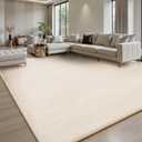 Sour Lemon 9x12 Area Rugs for Living Room, Soft Large Area Rug Fluffy Rugs for BedroomMachine Washable Area Rug Non Slip Carpet Rug for Living Room Playroom Kids Room Home Decor (Milky White)