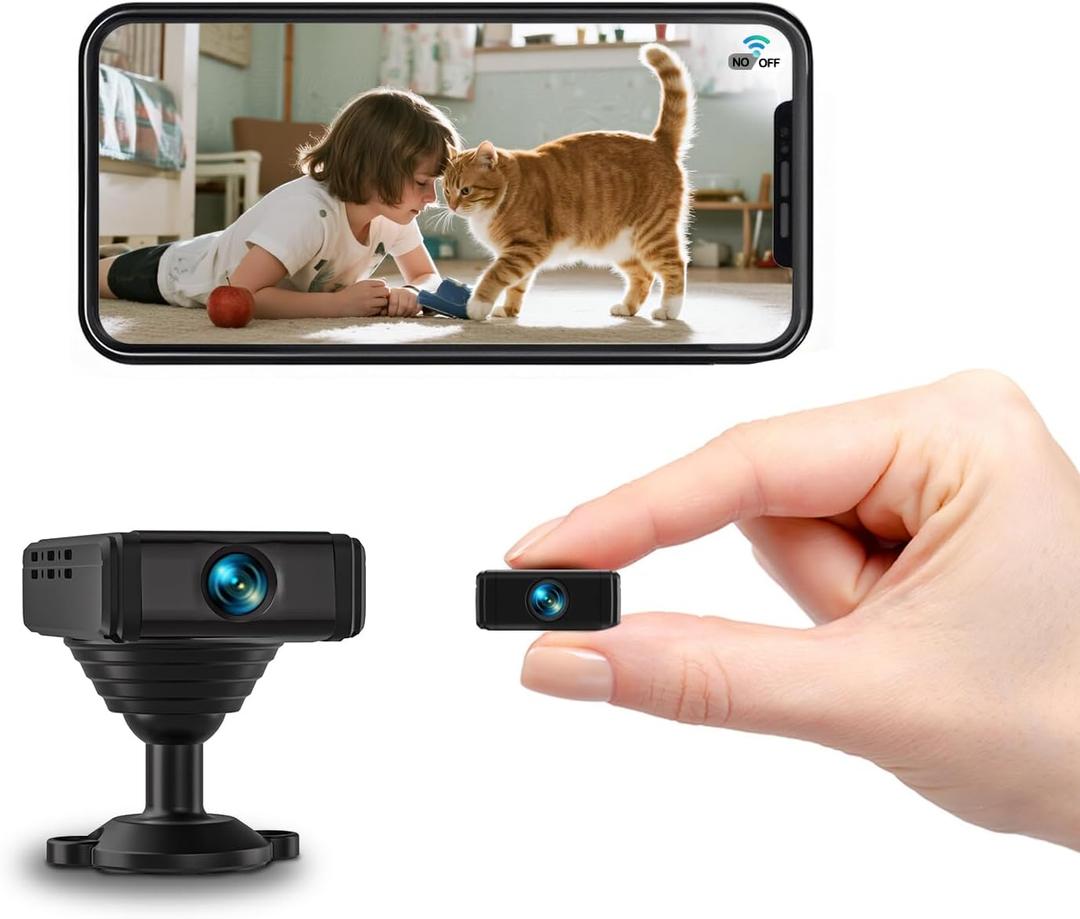 Hidden Camera, Mini Security Camera with Motion Detection, WiFi/Offline Recording, Nanny Camera for Home, Baby or pet Security, Support Cloud & SD Card Storage (Black)