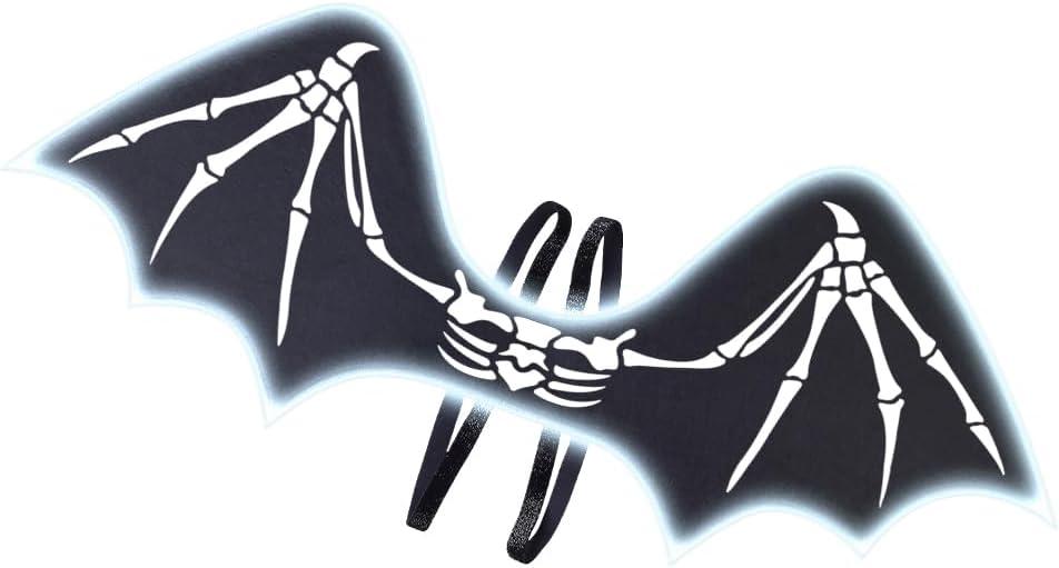 HSCTEK Light Up Skeleton Bat Wings (Large, White)