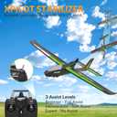 volantexrc RC Plane, 4CH Remote Control Glider Airplane RTF with 6-Axis Gyro, 3 Modes & Aerobatics Easy to Fly, 2.4GHz Radio Controlled Aircraft for Beginners& Adults, Ranger600 Stunt, Black, 600mm Wingspan