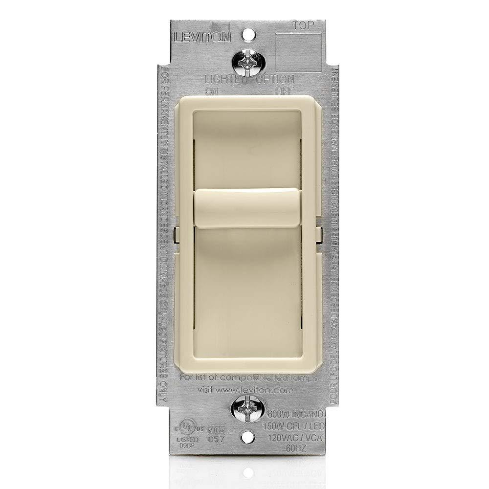 Leviton SureSlide Dimmer Switch for Dimmable LED, Halogen and Incandescent Bulbs, 6672-1LT, Light Almond