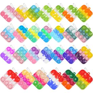 30PCS Party Favors for Kids,Bulk Fidget Toys, Birthday Party Toys, Small Classroom Prizes Box Fidgets Toys for Kids Toddlers Adult, Goodie Bag Stuffers, Treasure Chest, Bubbles Poppers (Square)