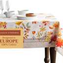 Maison d' Hermine Table Cloth Rectangle Table 100% Cotton 54 x 72 Inches Fall Tablecloth Reusable Everyday Use for Thanksgiving Christmas Decorations Dining Farmhouse Party (Amarante)