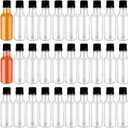 Mini Liquor Bottles,30 Pack Spirit Bottles with Black Cap,1.7oz Plastic Alcohol Shot Bottles for Party Favors,Weddings