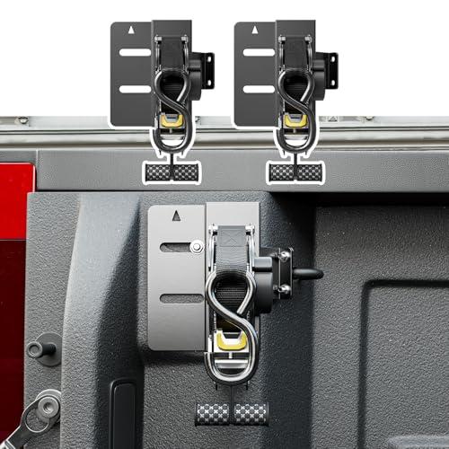 SZYANG 2PCS Retractable Ratchet Straps Compatible with 2019-2025 Chevy Silverado GMC Sierra 1500 Retractable Tie Down Straps Replacement for Chevy Silverado Accessories