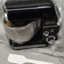 Kitchen in the box Stand Mixer,3.2Qt Small Electric Food Mixer,6 Speeds Portable Lightweight Kitchen Mixer for Daily Use with Egg Whisk,Dough Hook,Flat Beater (Black)