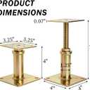 Goaste 4 Pack Adjustable House Floor Jacks, Square Steel Screw Jack Post, Galvanized Golden Joist Support Jacks for House Foundation, 4" to 7" Height, 4400-6600 LBS for Leveling Lifting Deck Basement