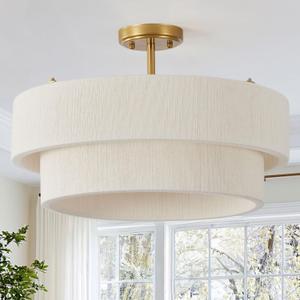 White Boho Chandelier 20-inch Large | Natural Wicker Rattan Ceiling Light Fixture Hand Woven Modern Farmhouse for Kitchen Island, Dining Room, Living Room, Bedroom
