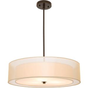 VONLUCE 3-Light Drum Chandeliers, 20" Pendant Light Fixture with 2-Layer Fabric Shade E26 Bases, Adjustable Swivel Joint Hanging Light Fixture for Bedroom Living Room Kitchen Hallway, Matte Black